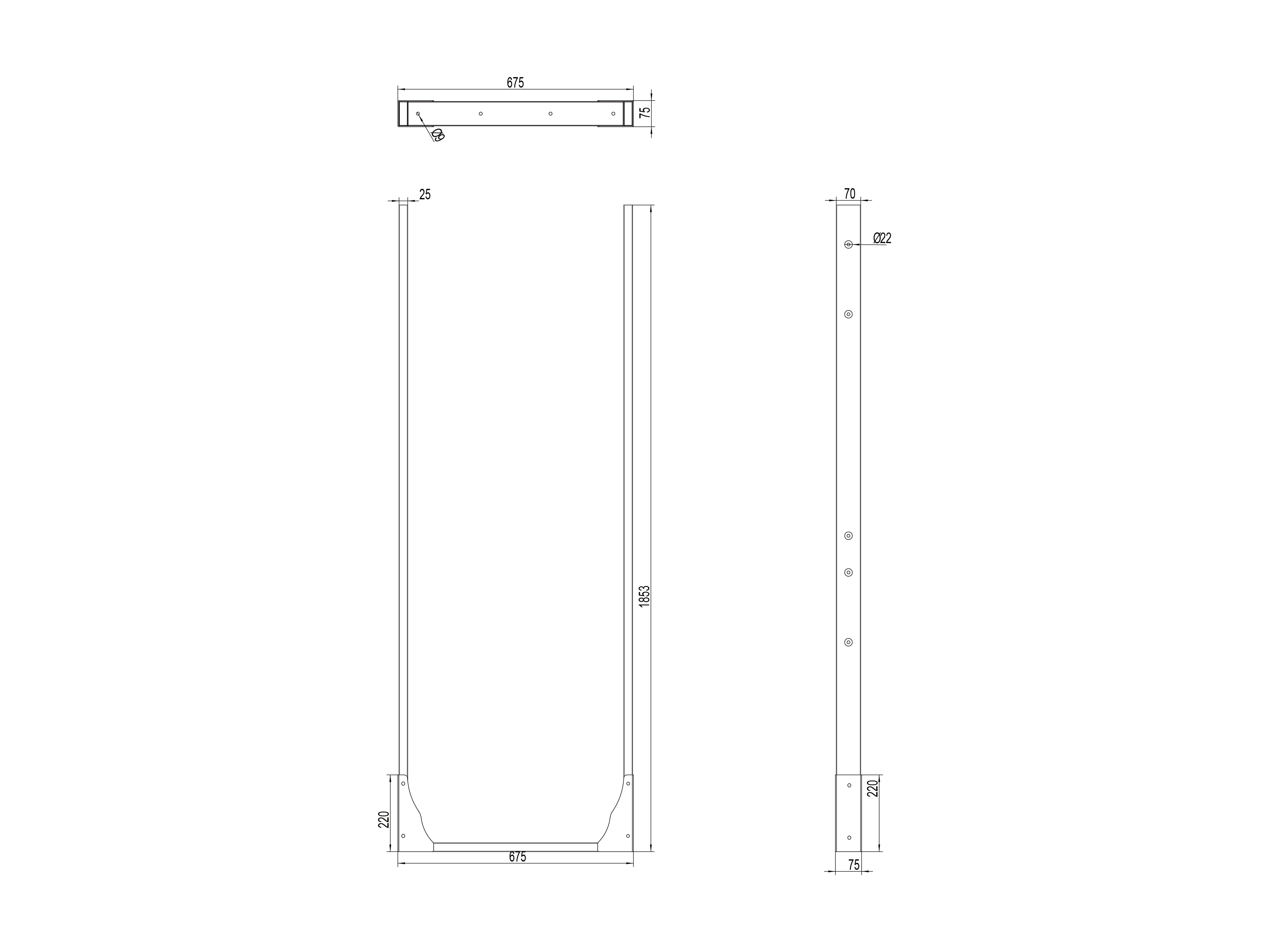 Dual-Sided Display Floor Mount with Bolt-Down Base