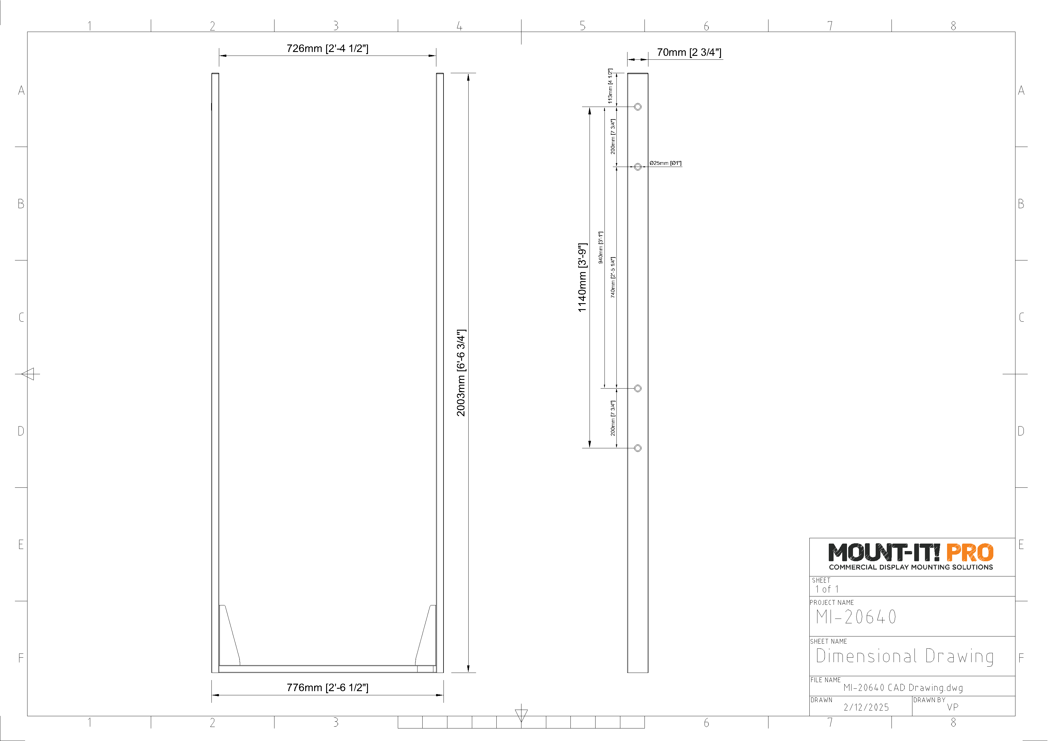 Dual-Sided Display Floor Mount with Bolt-Down Base