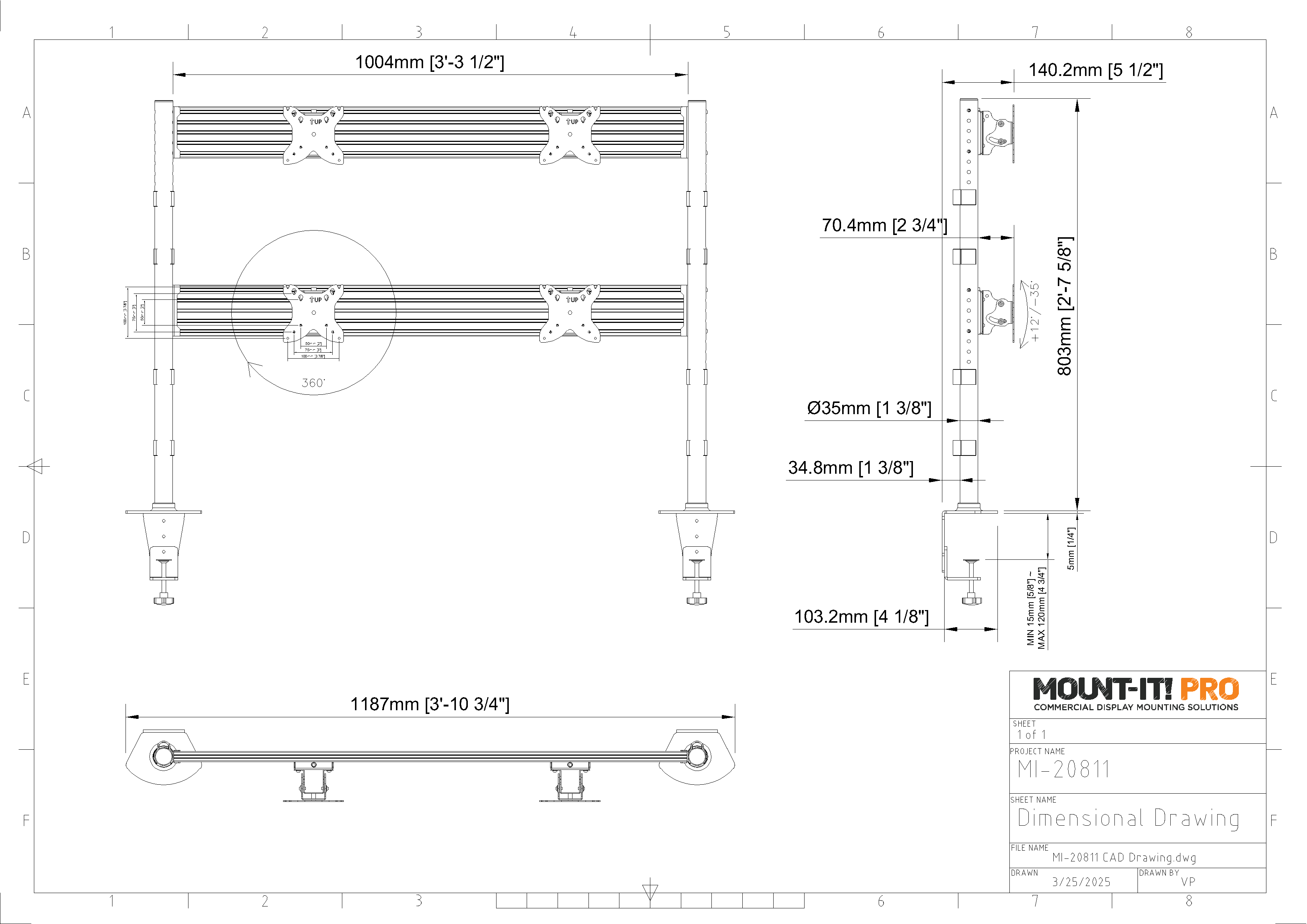 Quad-Screen Desk Monitor Mount