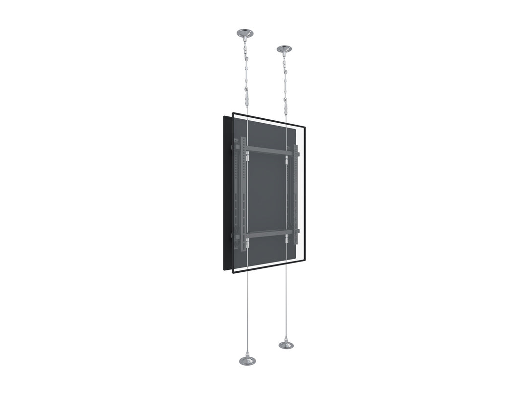 Dual-Screen Wire-Supported Floor-to-Ceiling Mount (back-to-back 3000mm / 118.1" wire height)