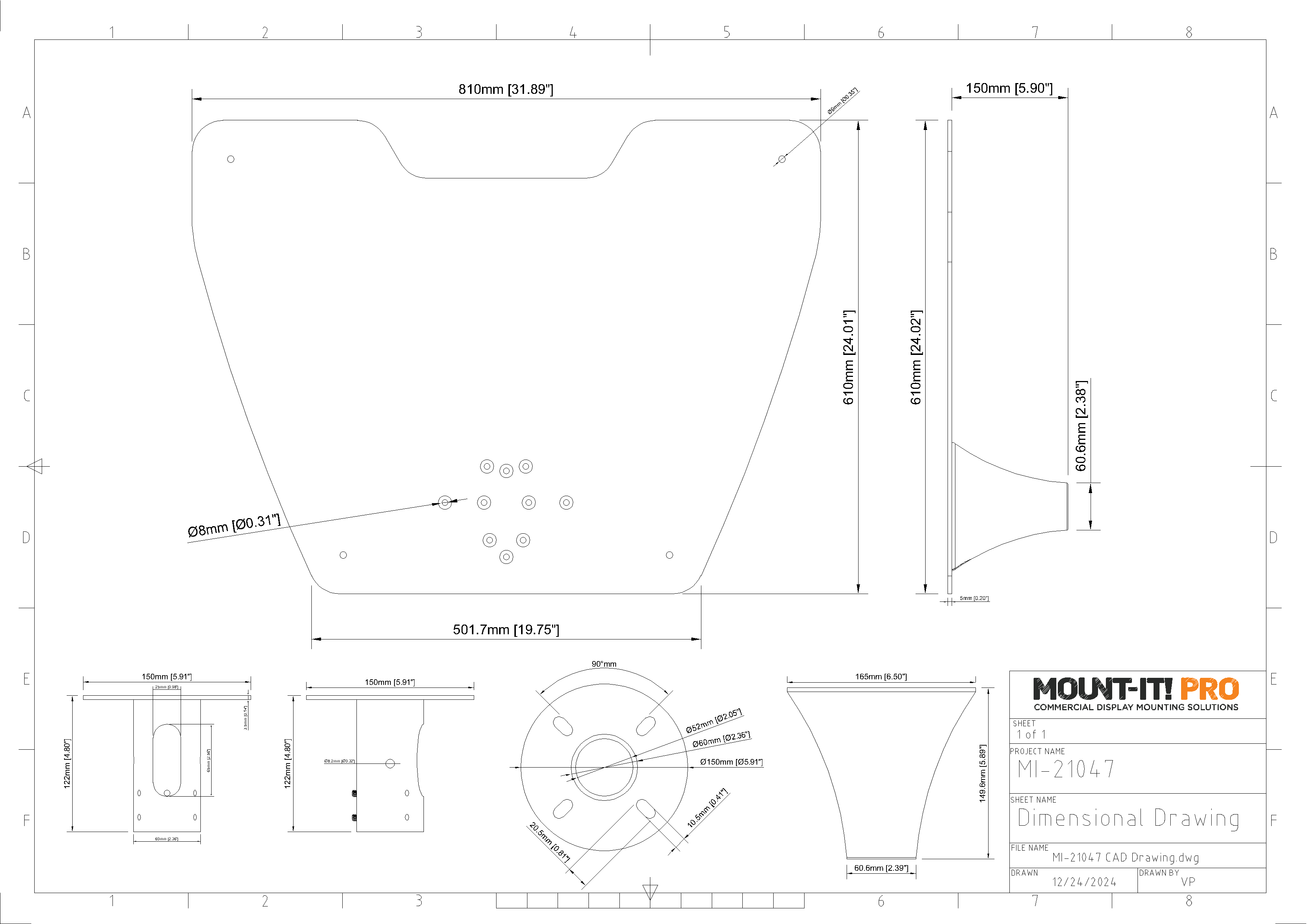 Large Base Plate for Pole Mount