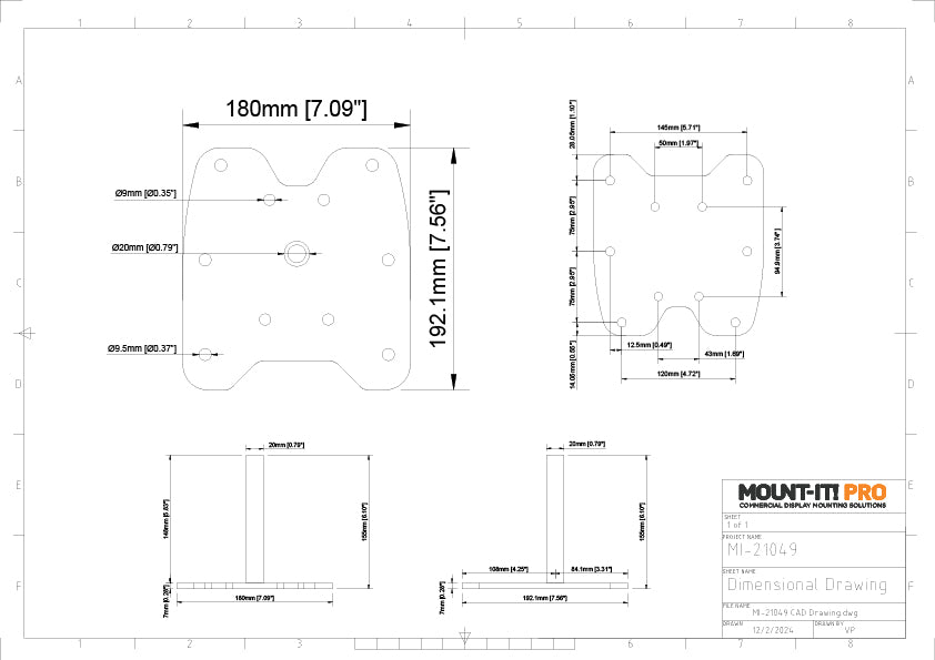 Fixed Bolt-Down Plate for Pillar Mount