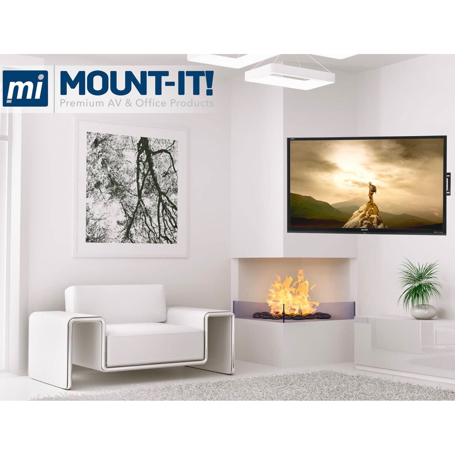 Full Motion Dual-Arm Corner TV Mount