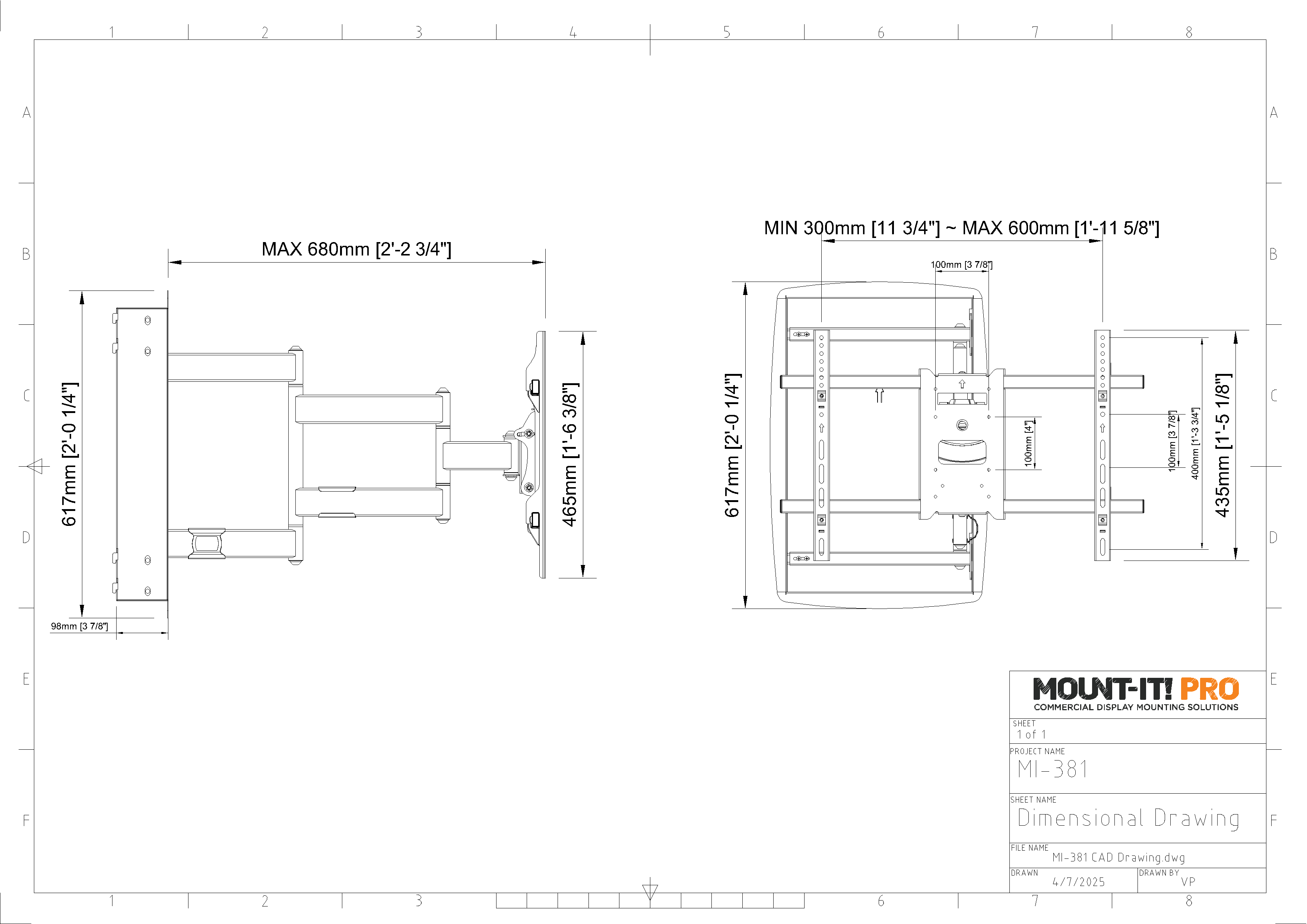 Recessed Long-Extension Wall Mount