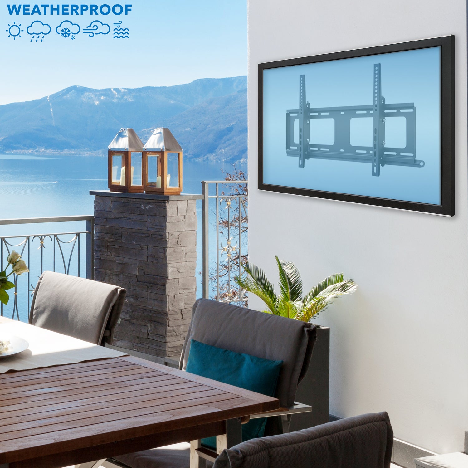 Weatherproof Outdoor Fixed Wall Mount - ADA Compliant
