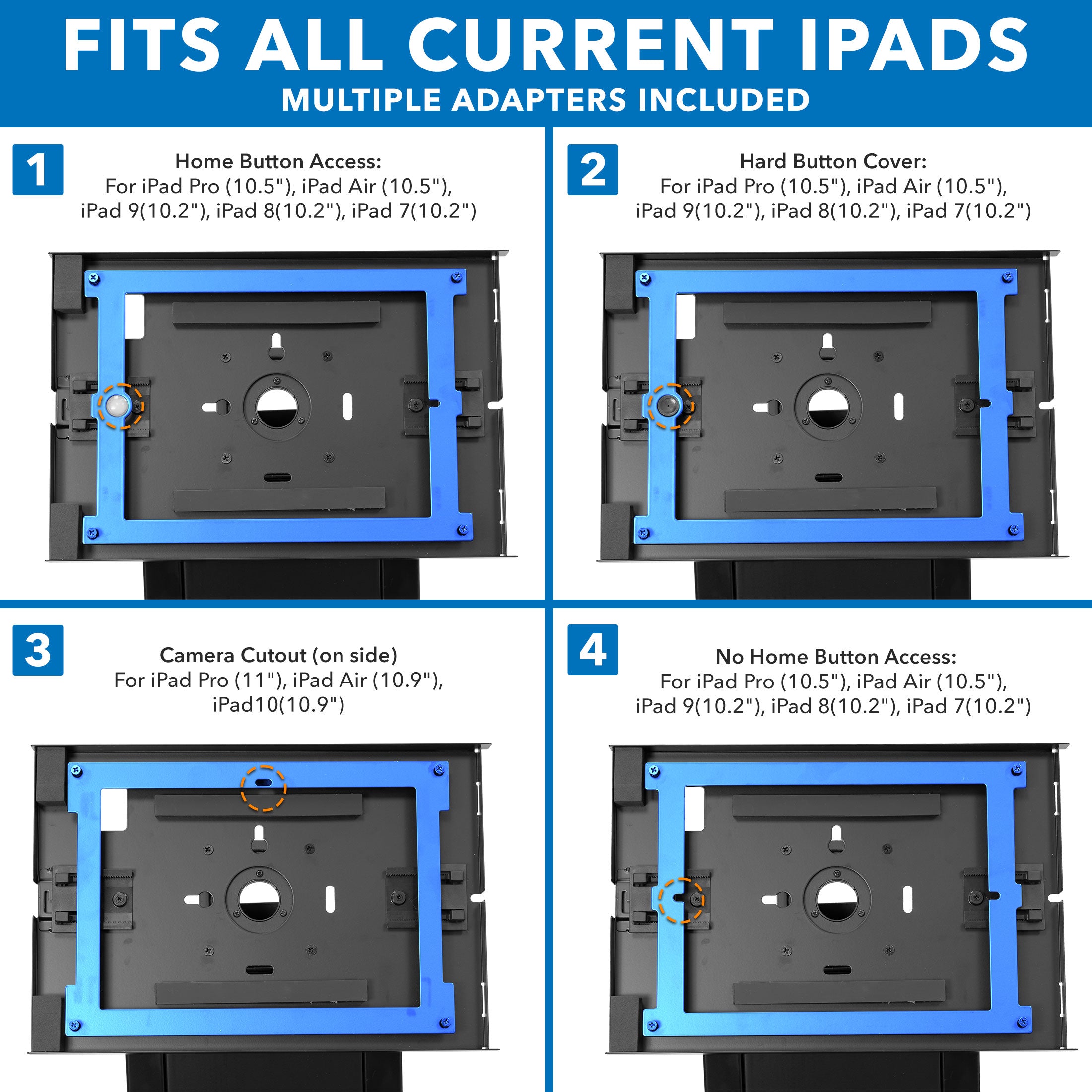 Anti-Theft Tablet Kiosk for iPad, iPad Air, iPad Pro