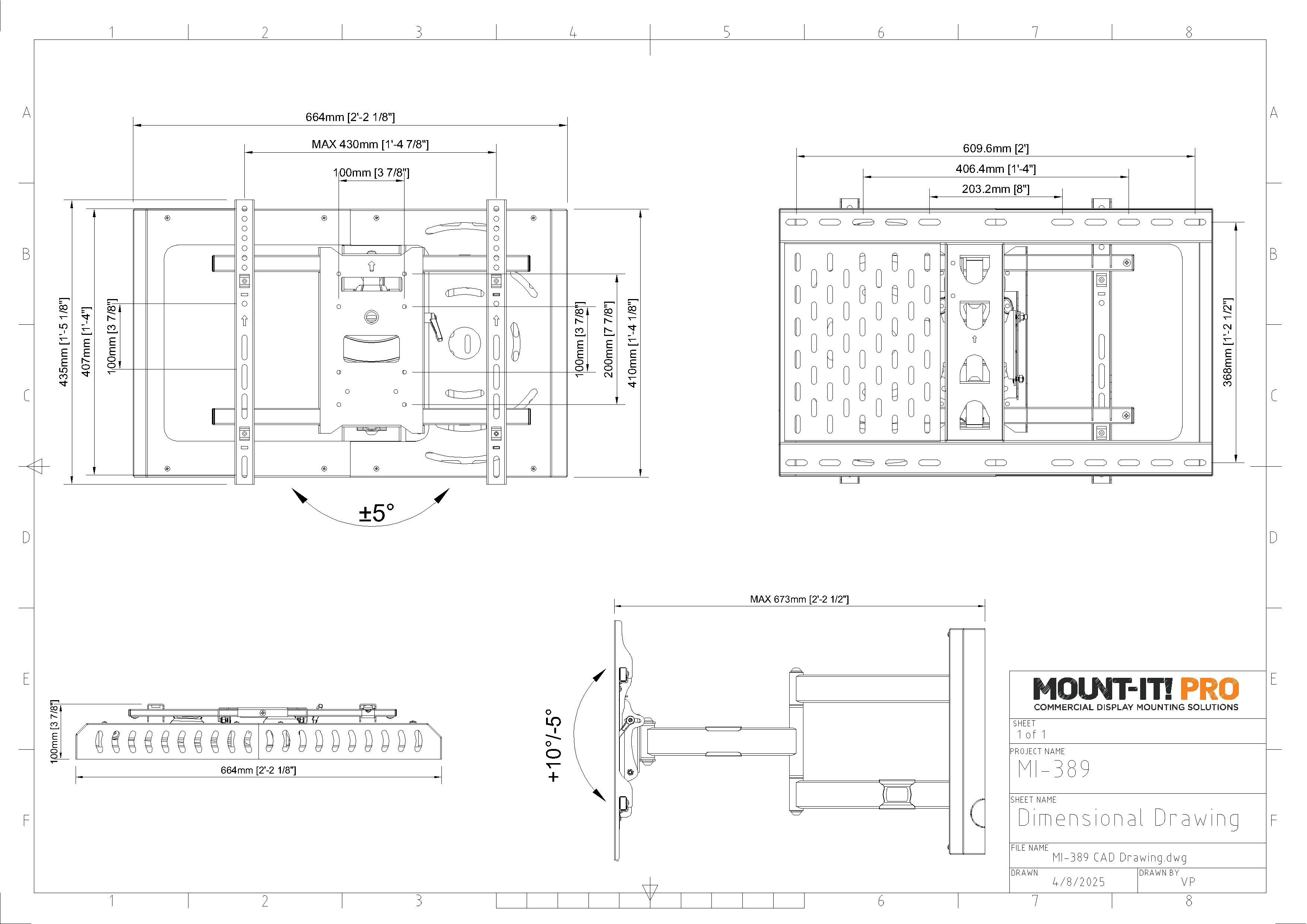 Hospitality Wall Mount with STB Enclosure