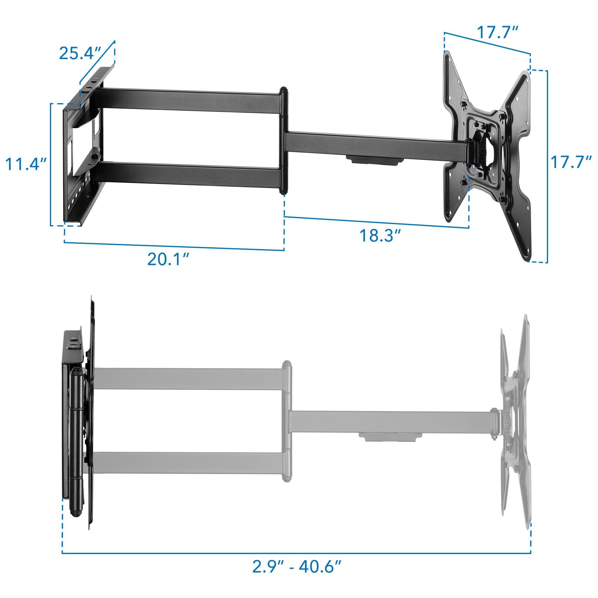 Full Motion Wall Mount with 40-inch Extension