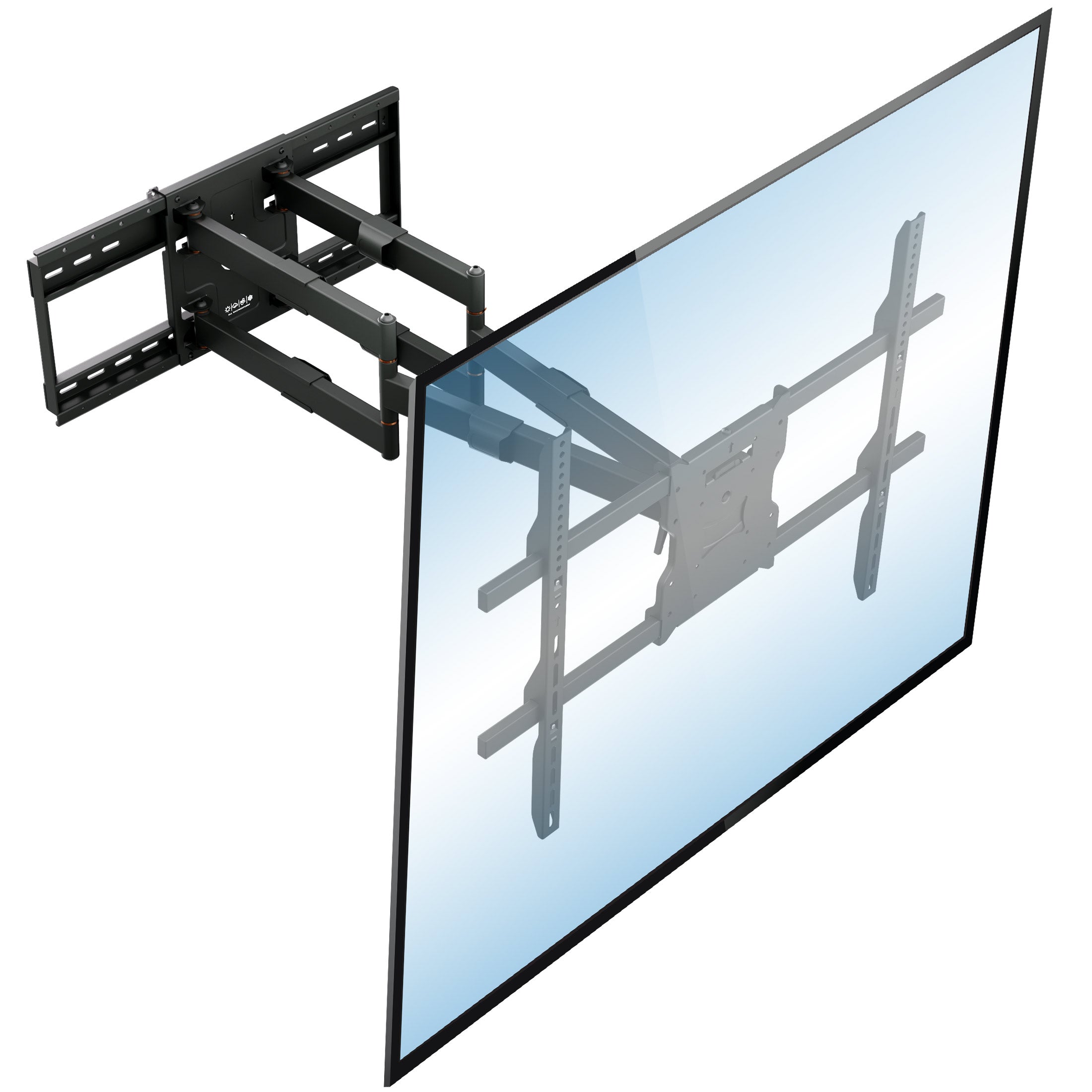 The BEAST Weatherproof Heavy-Duty Dual-Arm Articulating Wall Mount with Extra-Long Extension