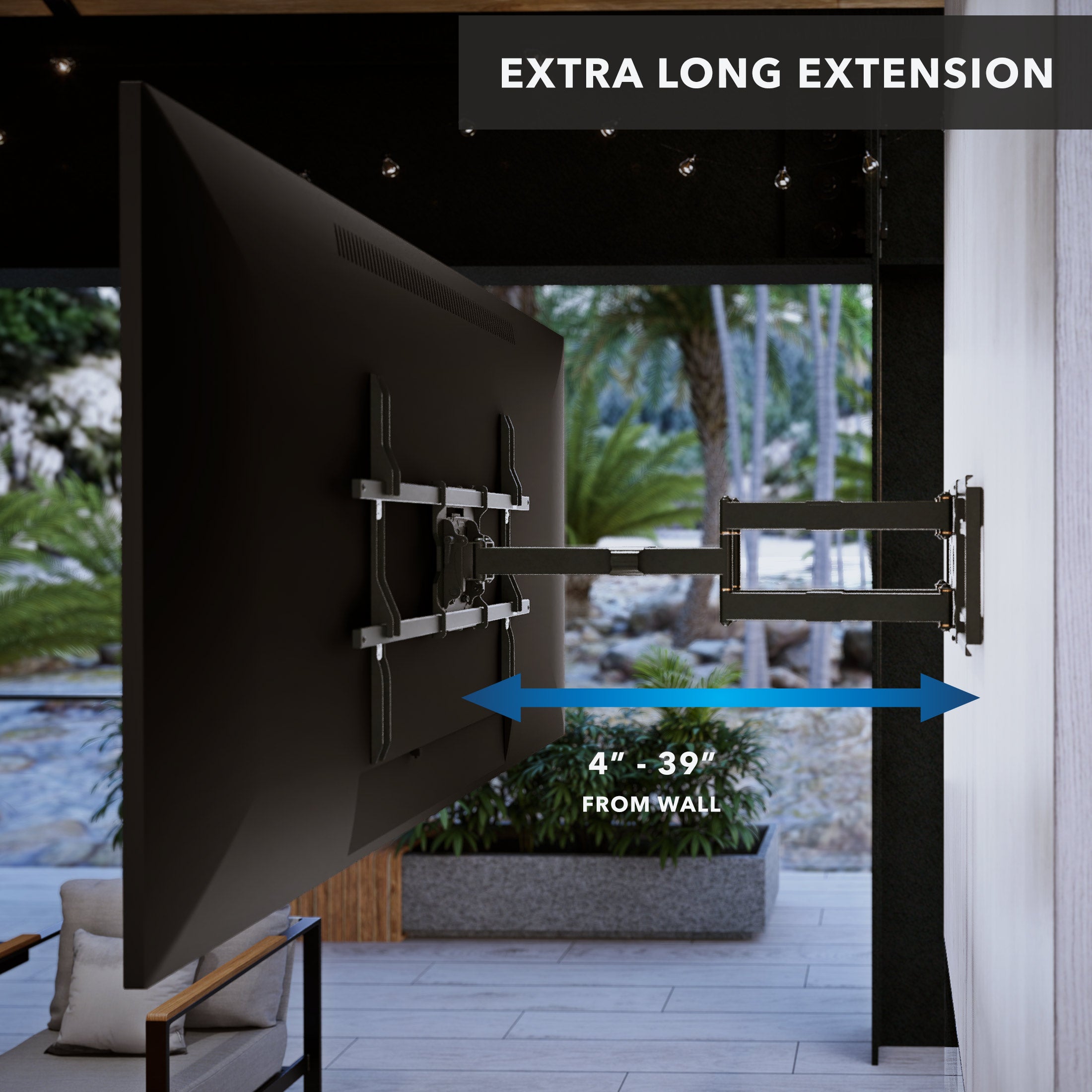 The BEAST Weatherproof Heavy-Duty Dual-Arm Articulating Wall Mount with Extra-Long Extension