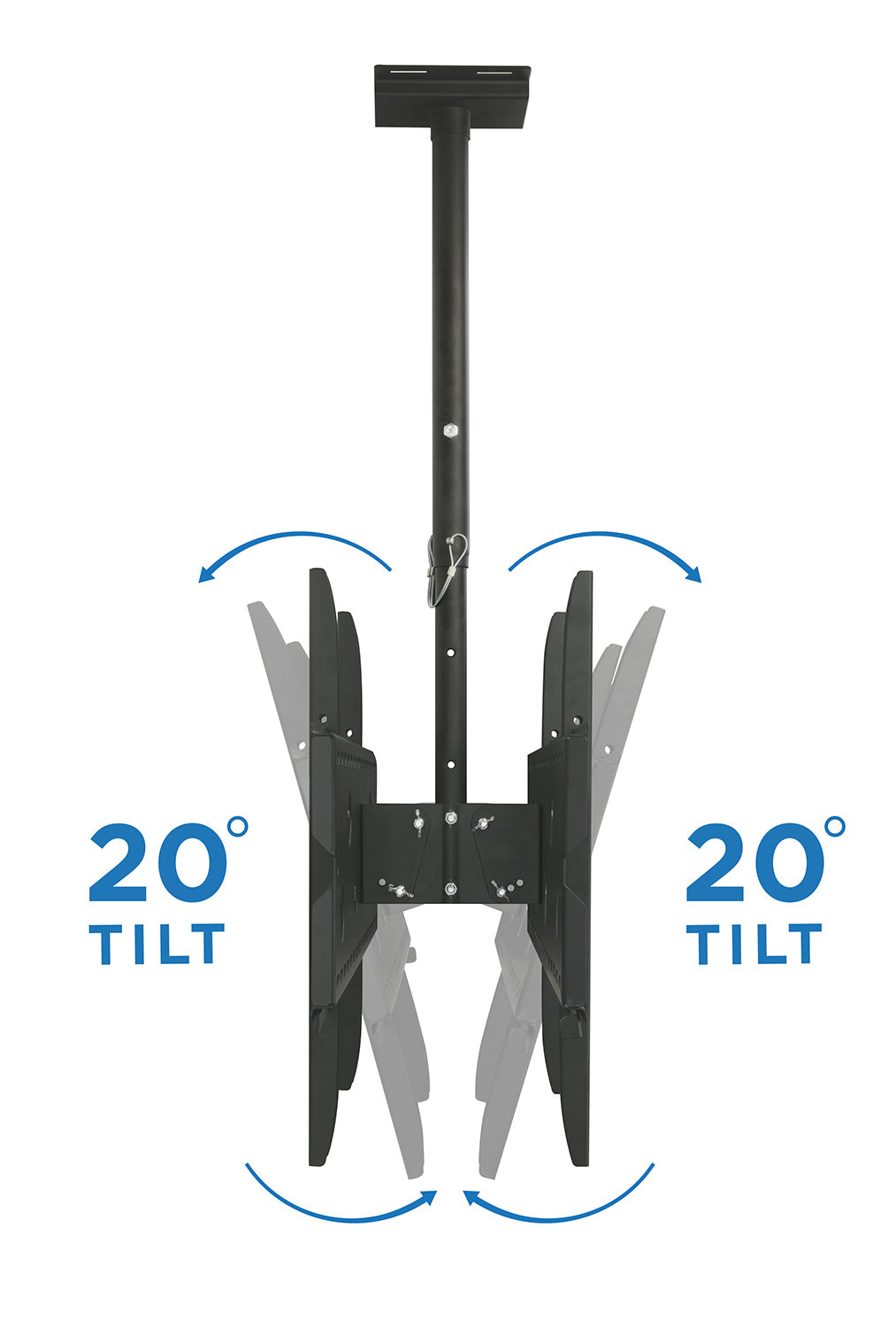 Height-Adjustable Back-to-Back Ceiling Mount for 32-75” Displays