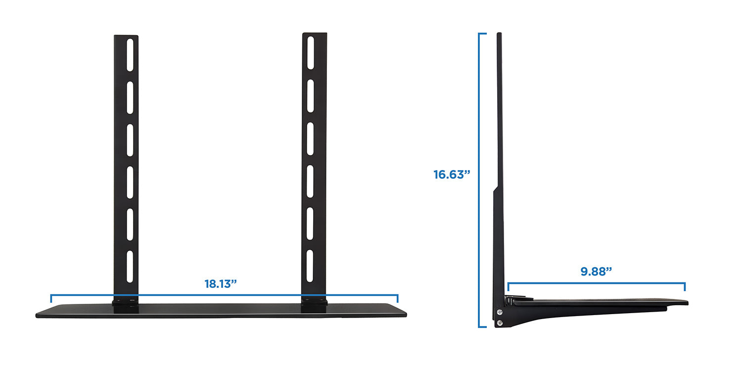 AV Component Shelf For Wall Mounted Displays - 1 Shelf