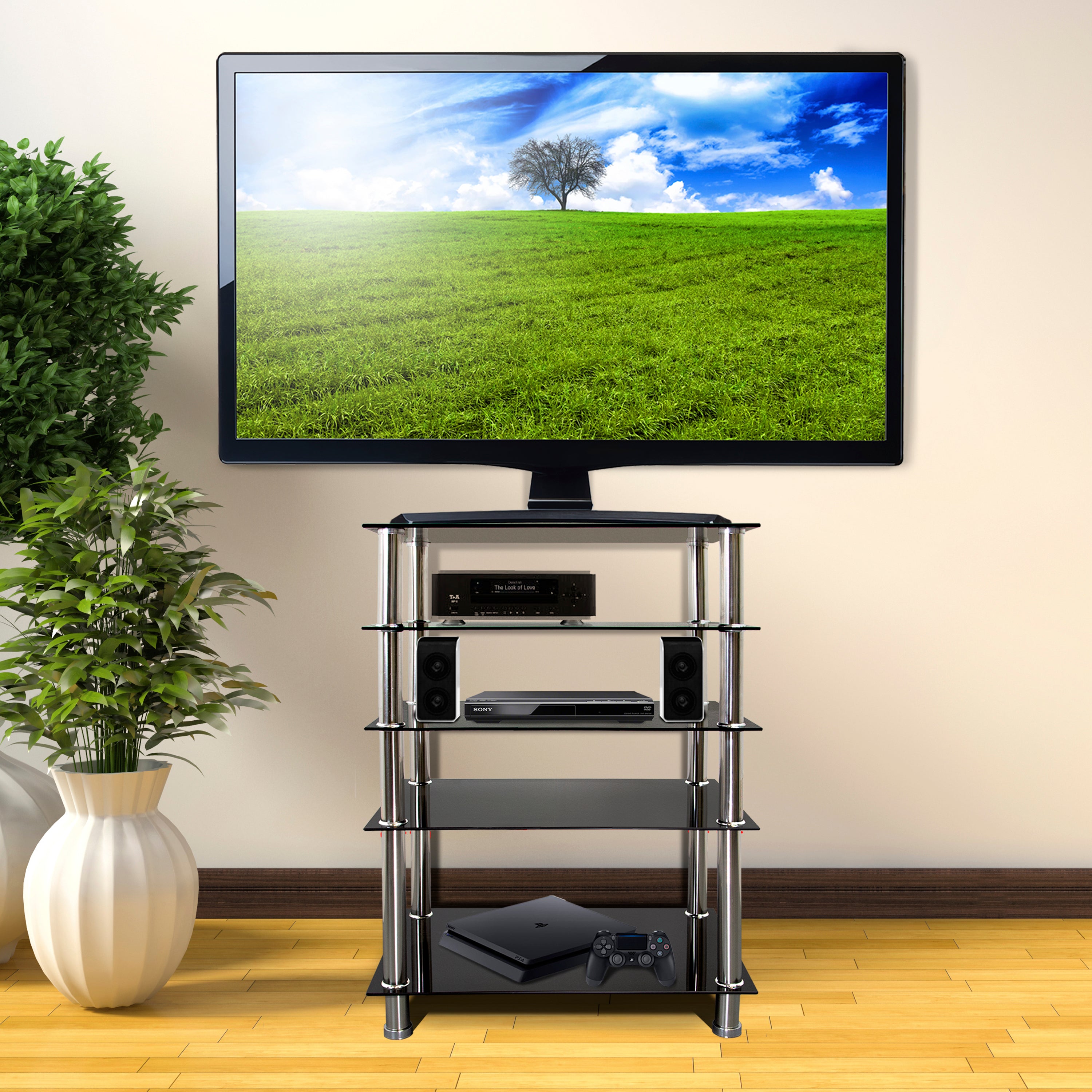 A/V Five-Tier Media Component Shelves