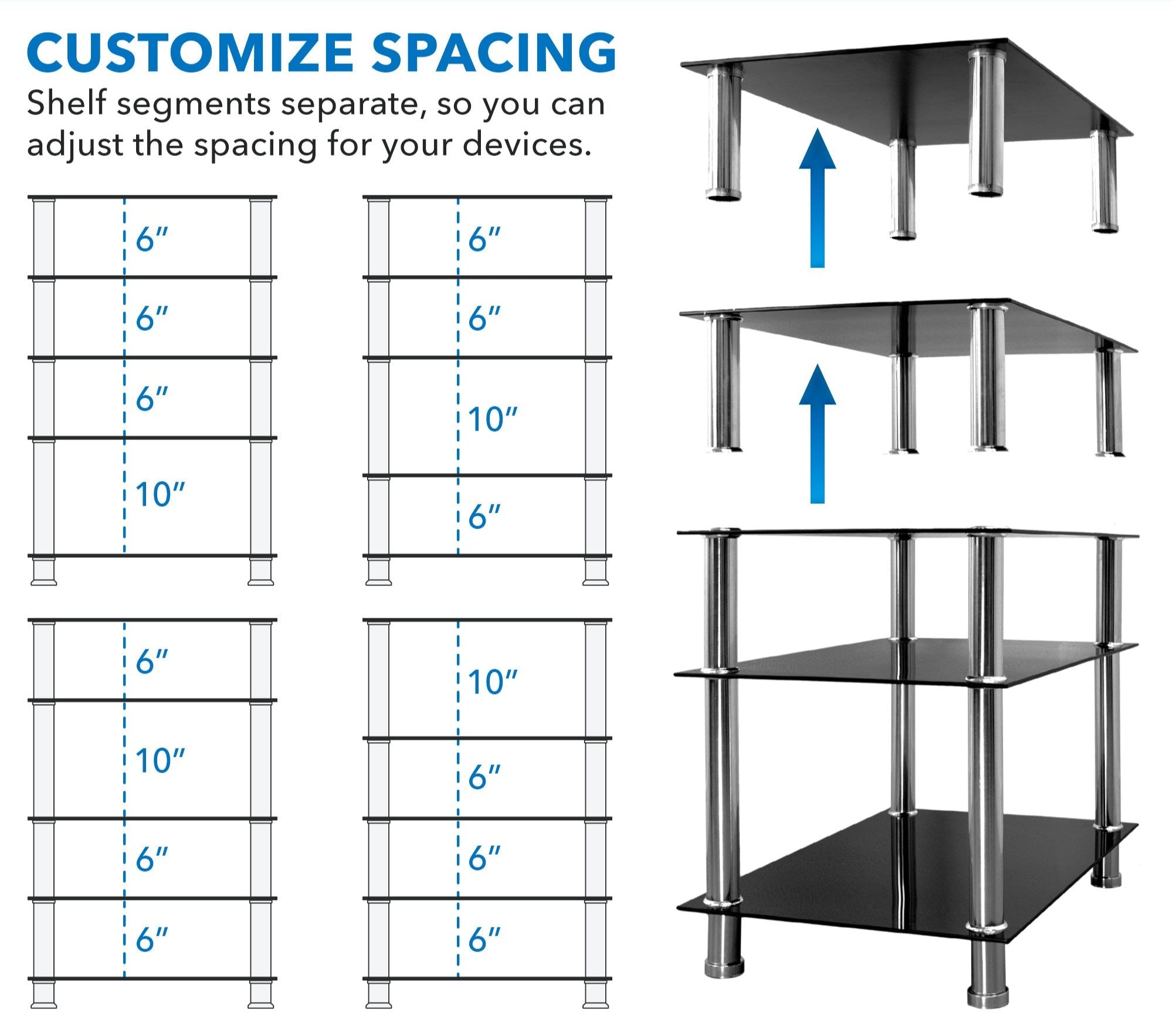 A/V Five-Tier Media Component Shelves