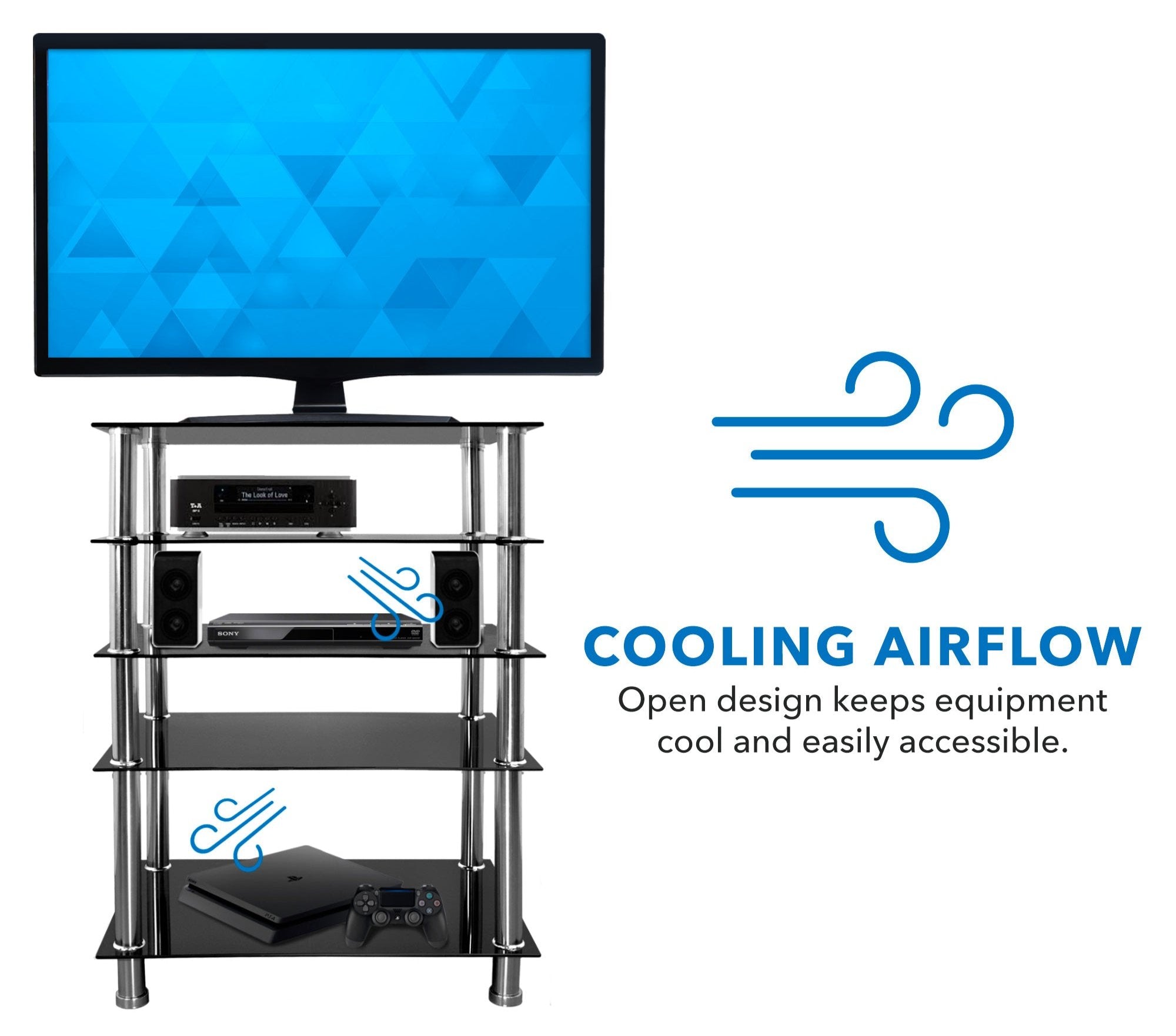 A/V Five-Tier Media Component Shelves