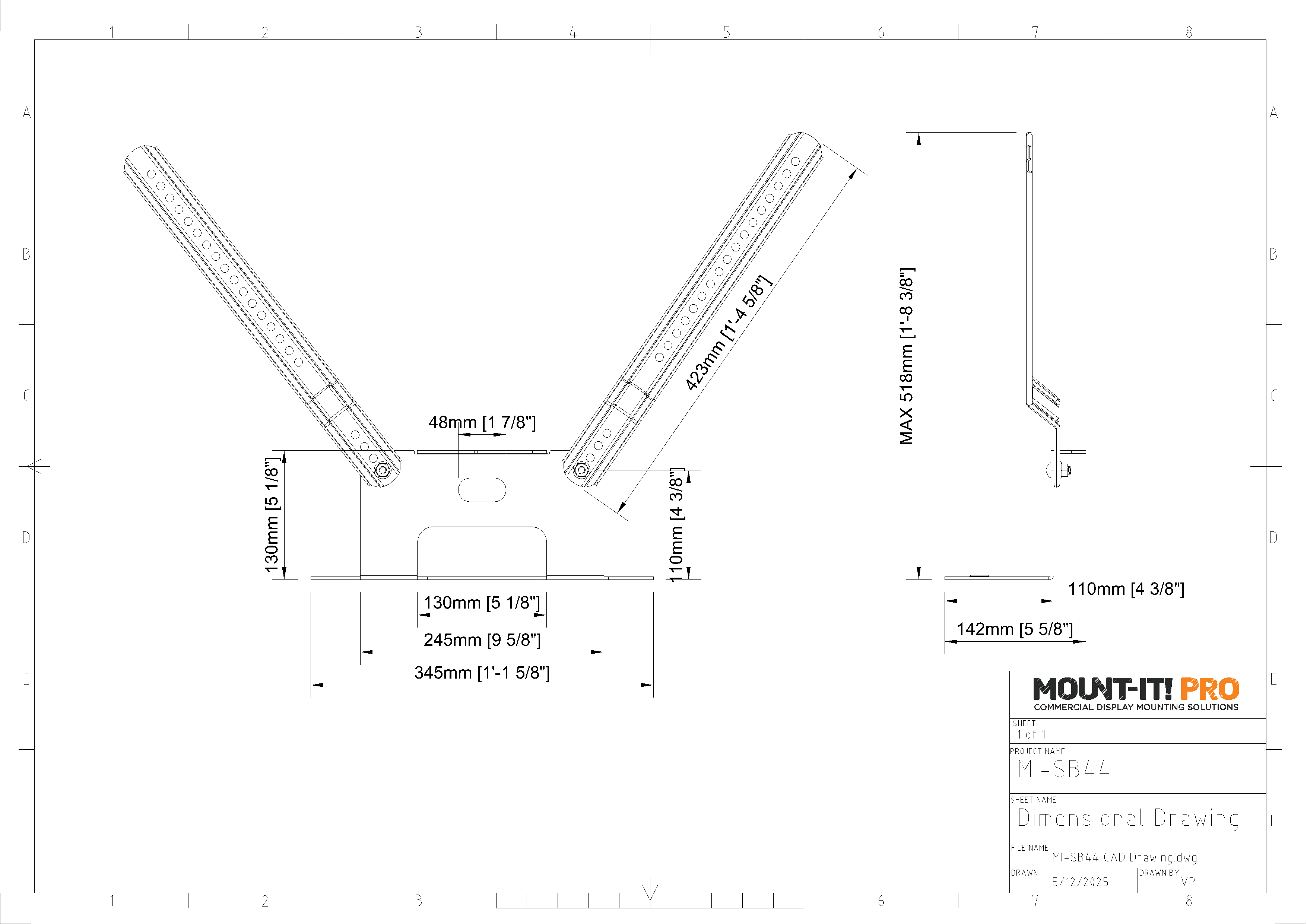 Sound Bar Display Mounting Shelf for SONOS Beam