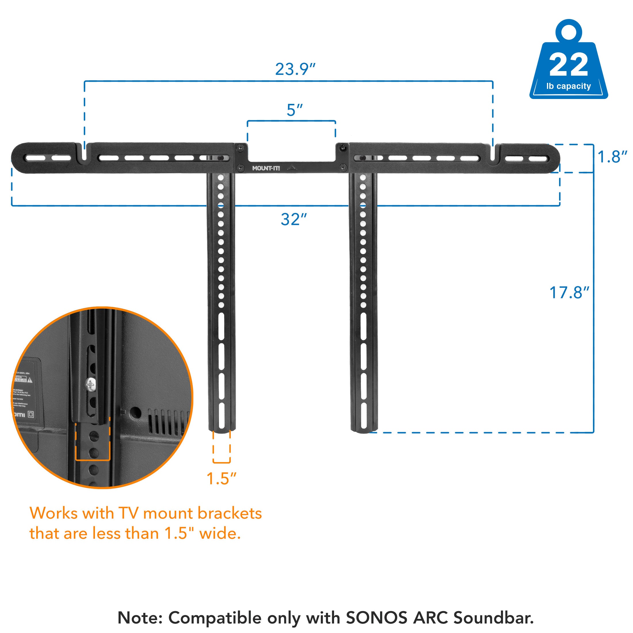 Sonos Arc Sound Bar Mounting Bracket