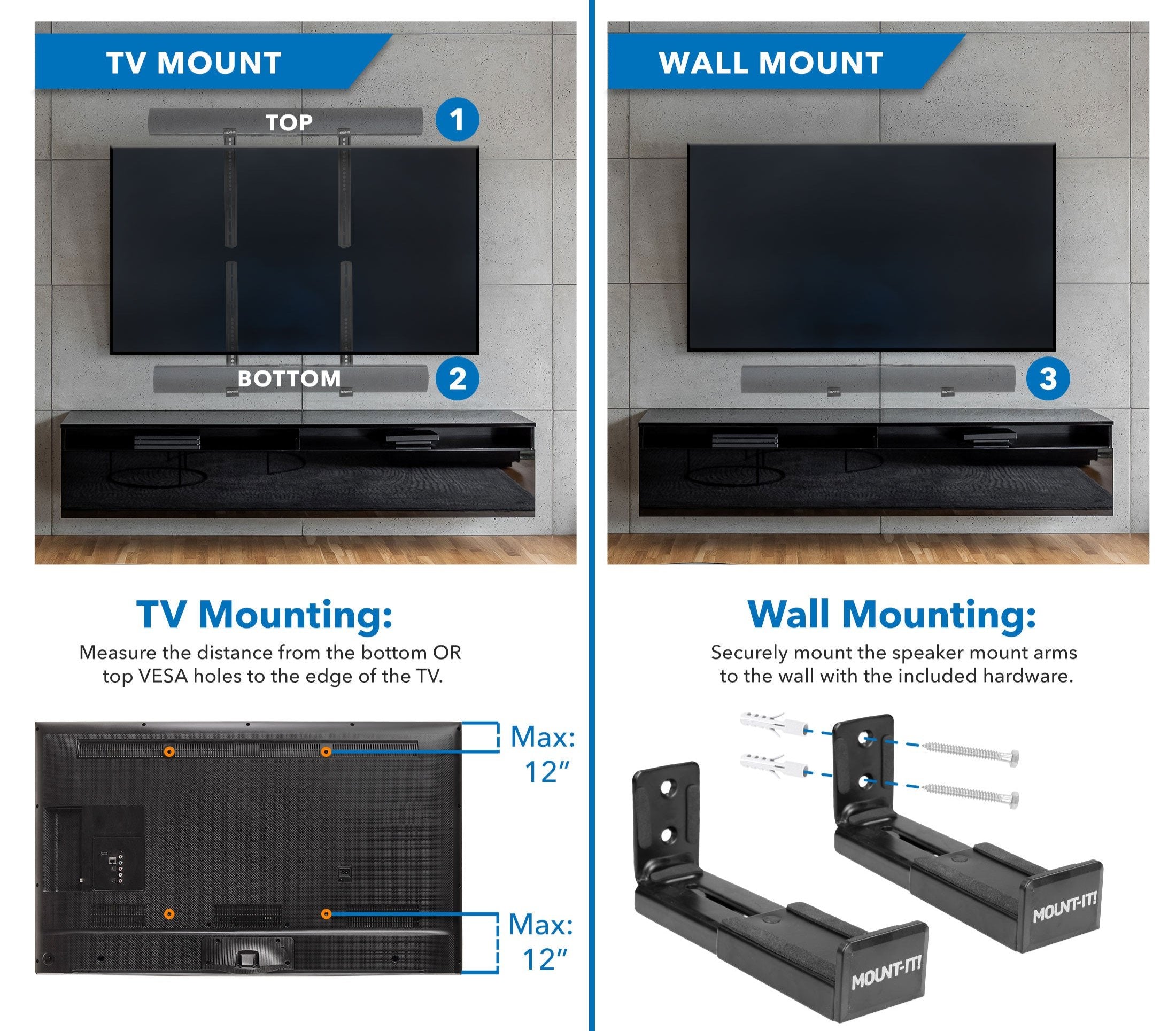 Universal Display Soundbar Mount Brackets