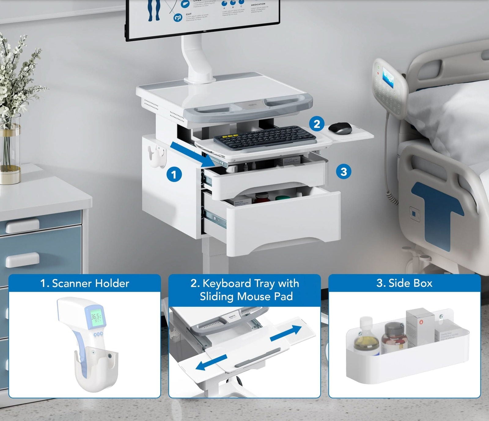 Medical Cart with Storage