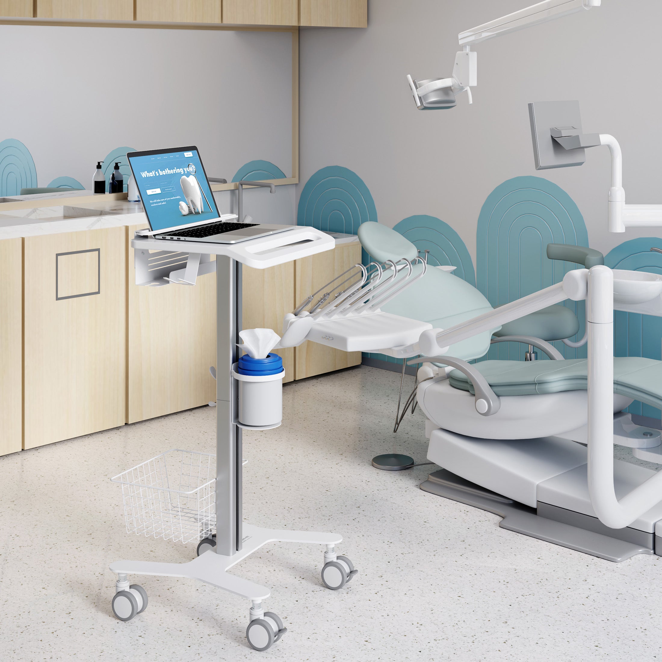 Medhub Laptop Cart with Security Bar