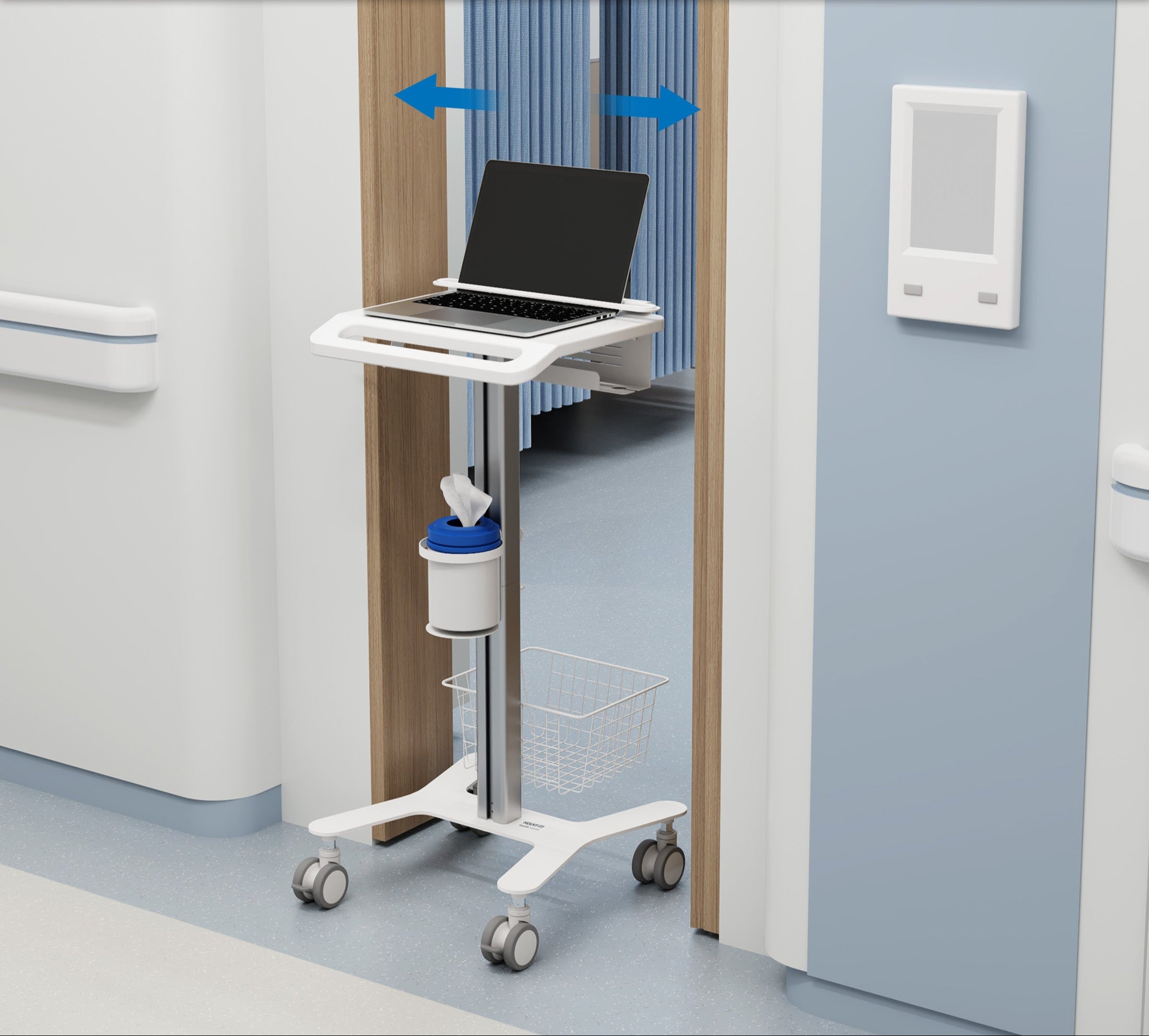 Medhub Laptop Cart with Security Bar