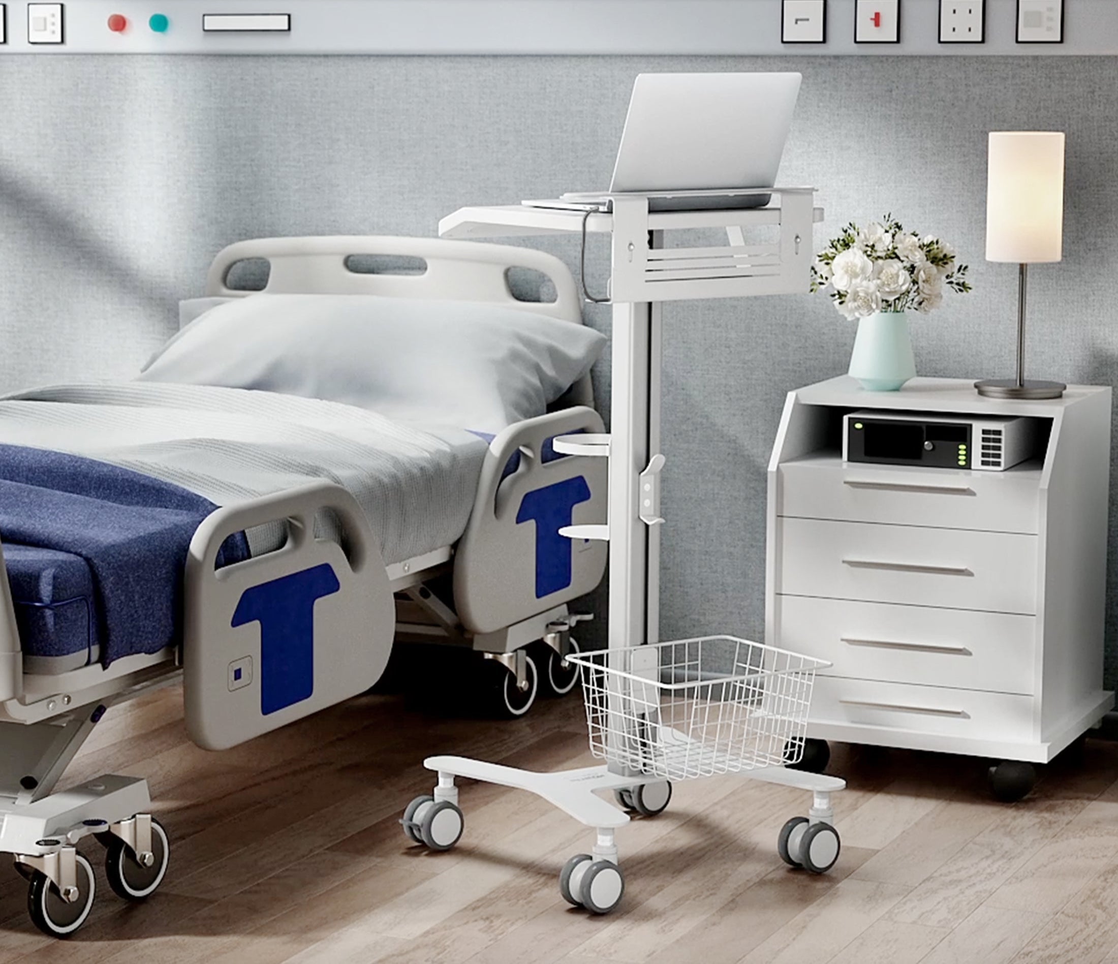 Medhub Laptop Cart with Security Bar