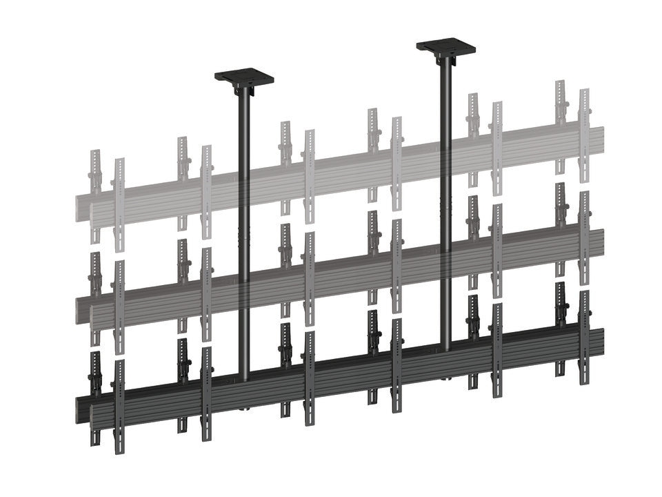 Six-Screen Dual-Pole Ceiling Mount (3 Side-by-side 3 Back-to-back)