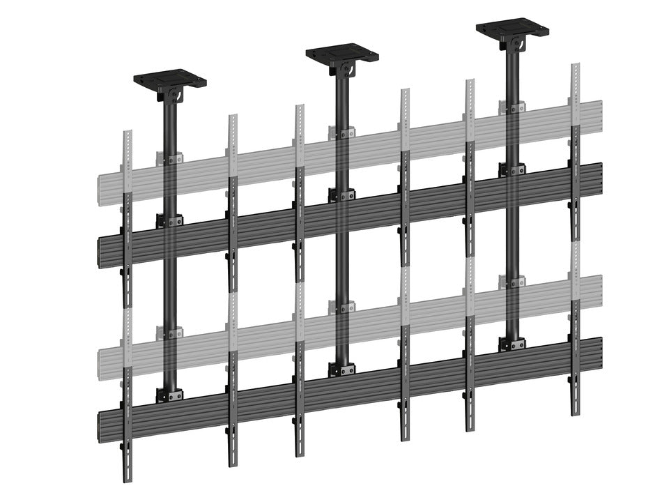 Six-Screen Three-Pole Ceiling Mount (2 Top-to-bottom 3 Side-by-side)