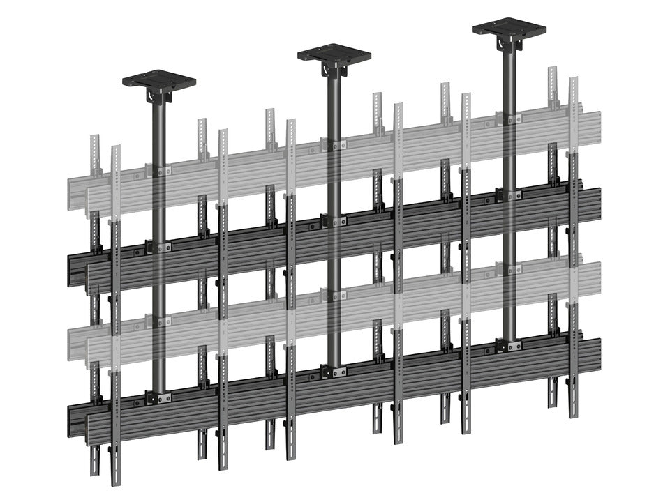 Twelve-Screen Three-Pole Ceiling Mount (2 Top-to-bottom 3 Back-to-back)