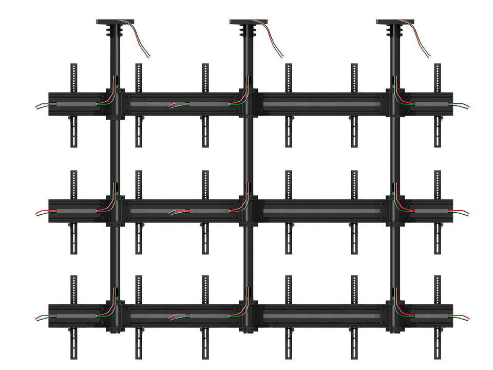 Nine-Screen Three-Pole Ceiling Mount (3 Top-to-bottom 3 Side-to-side)