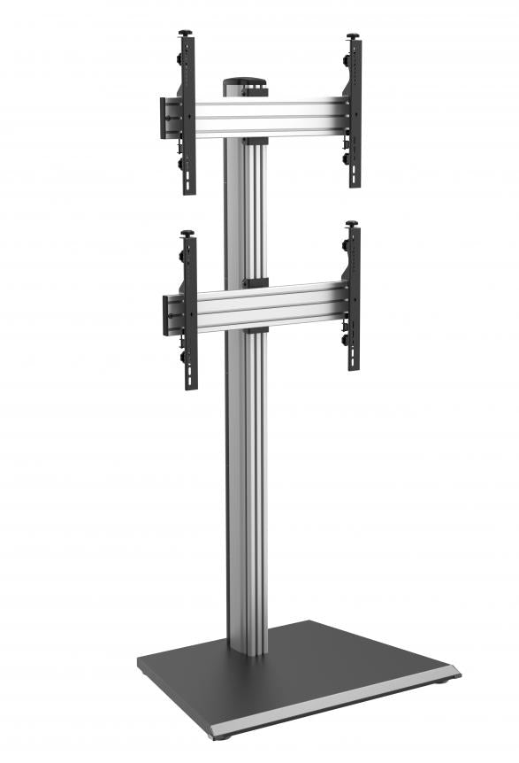 1x2 Dual-Display Stand with Large Flat Base