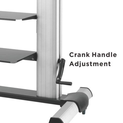 Single-Screen AV Cart - Hand-Crank Height-Adjustable