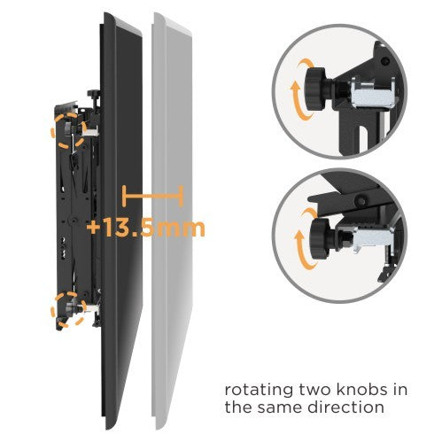 Push-In Pop-Out Video Wall Mount with X-, Y-, Z- Axis Micro-Adjustability - New for 2023!